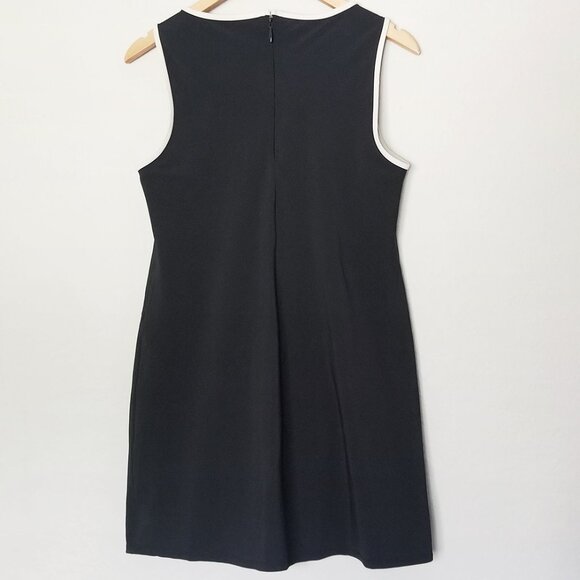 Abercrombie & Fitch Squareneck Traveler Mini Dress M Black White Trim Athleisure - Picture 7 of 16